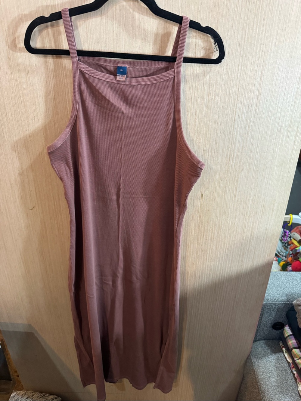 Women’s Old Navy Brown Ribbed Spaghetti Strap Dress Size XL